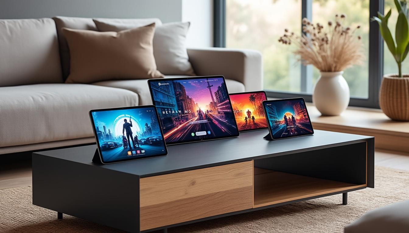 découvrez notre sélection des meilleures tablettes tactiles à grand écran, idéales pour un divertissement optimal à la maison : films, jeux et navigation en toute fluidité.