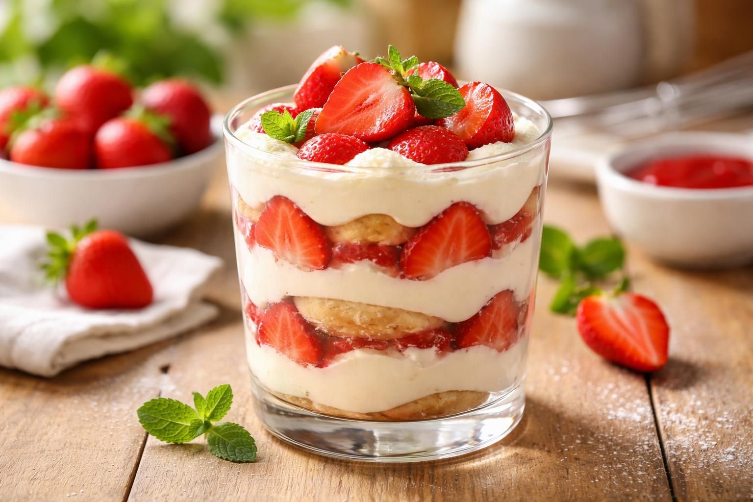 découvrez la recette fraîche et gourmande du tiramisu aux fraises de cyril lignac, un dessert facile à réaliser et parfait pour les amateurs de saveurs fruitées.